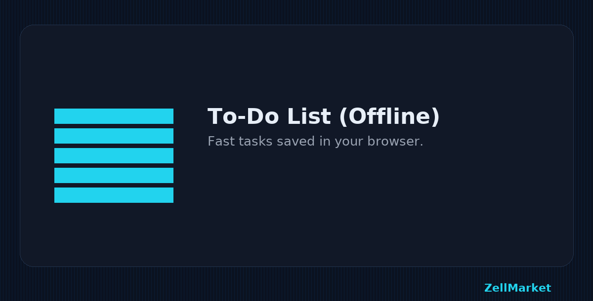 To-Do List – Offline, Saved in Browser
