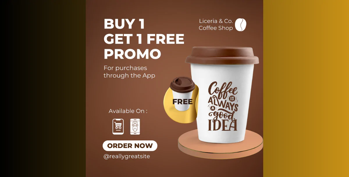Coffee Shop Promo – Canva Instagram Template (Buy 1 Get 1 Free Design)
