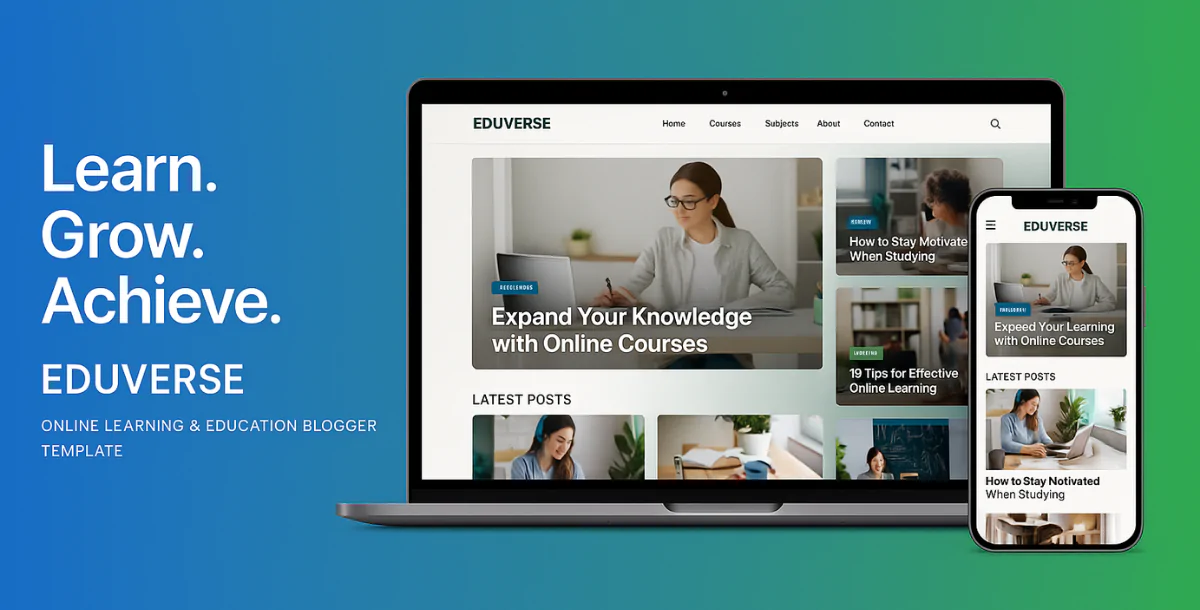 EduVerse – Online Learning & Education Blogger Template
