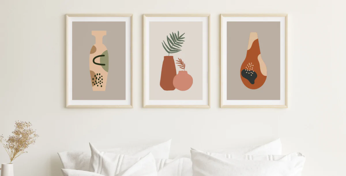 Boho Bedroom Wall Art Mockup – 3 Frame Minimalist Edition