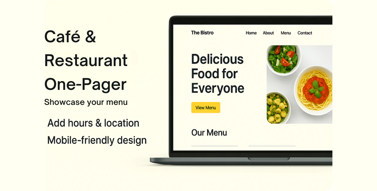 Café & Restaurant One-Pager – Ready-to-Use Website Template