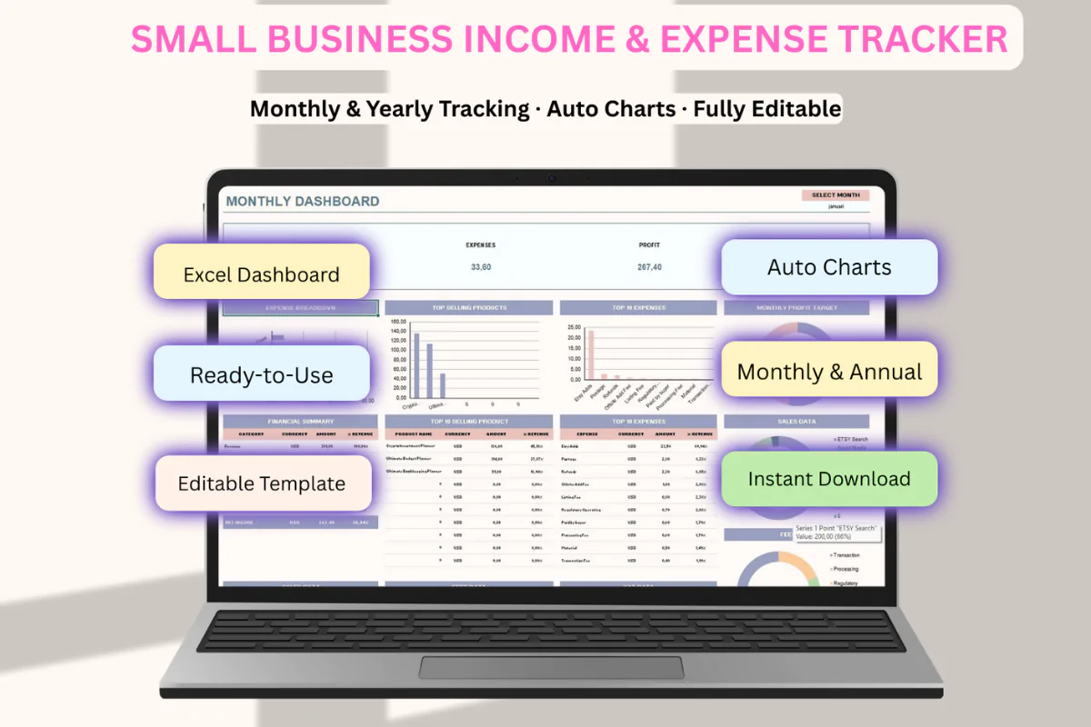 Small Business Finance Organizer Budget Planner Profit Expense Overview Business Money Management Sp