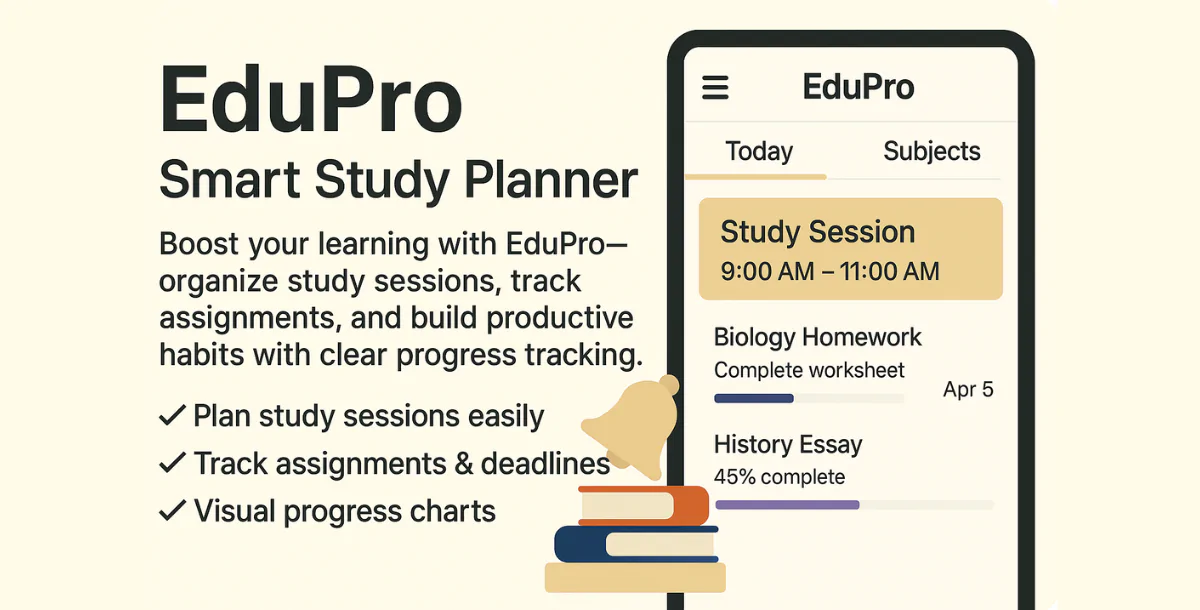 EduPro – Smart Study Planner | Organize Study Sessions & Track Assignments