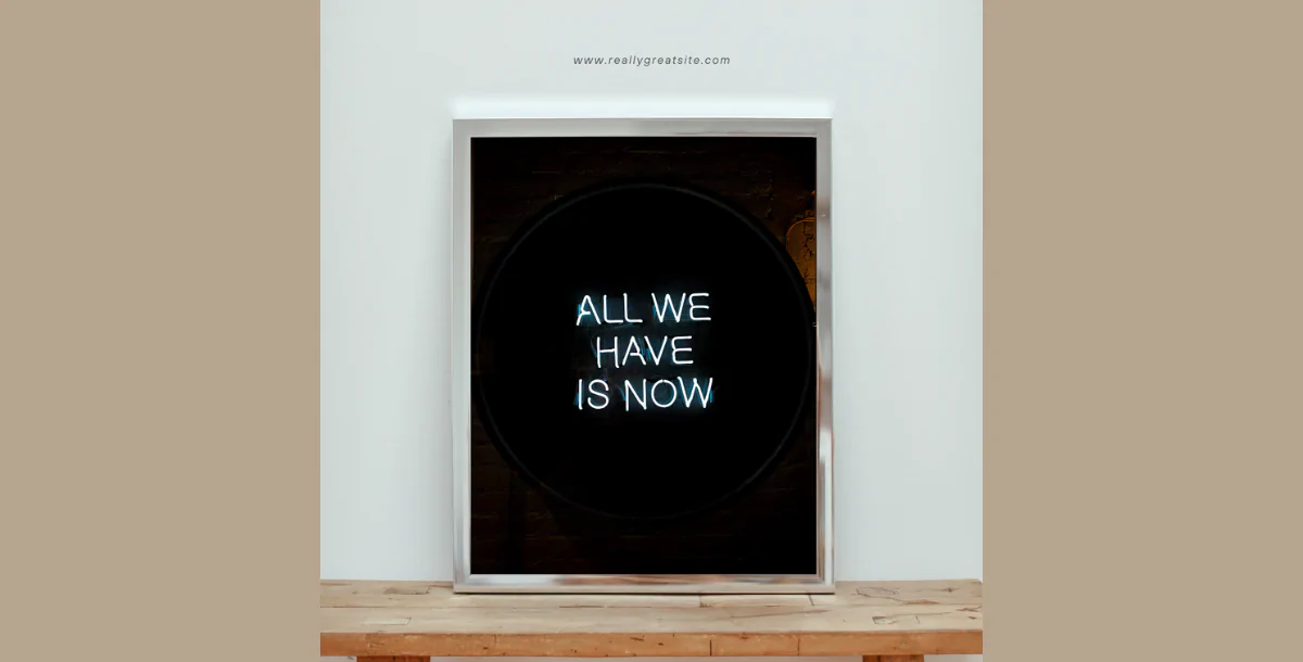 Minimal Black Poster Frame Mockup – Modern Desk Scene