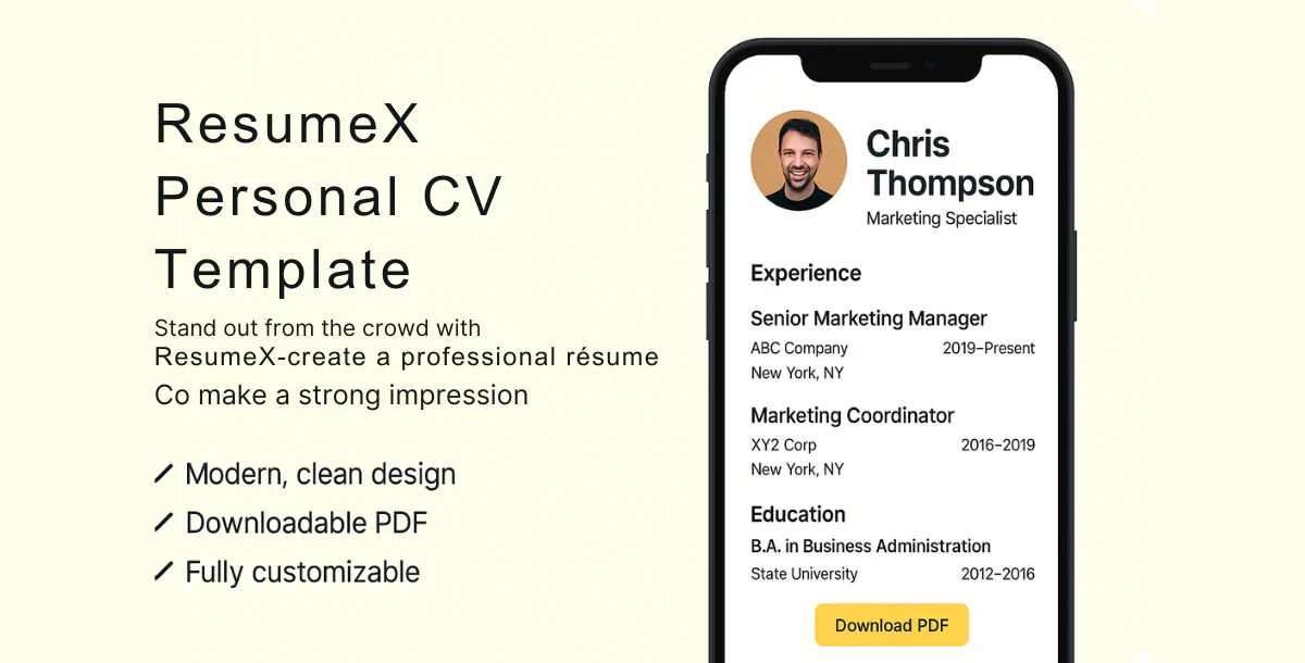 ResumeX – Personal CV Template