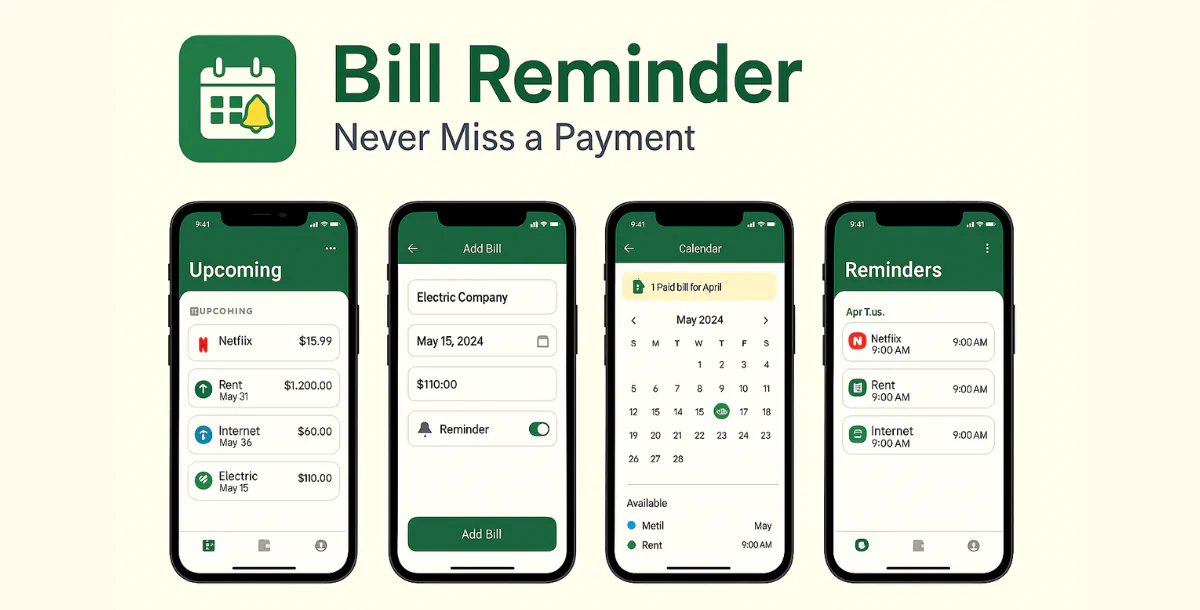 Bill Reminder – Never Miss a Payment