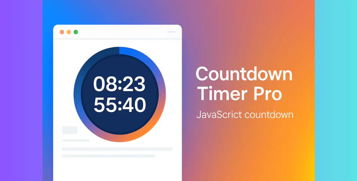 Countdown Timer Pro – JavaScript Countdown Widget