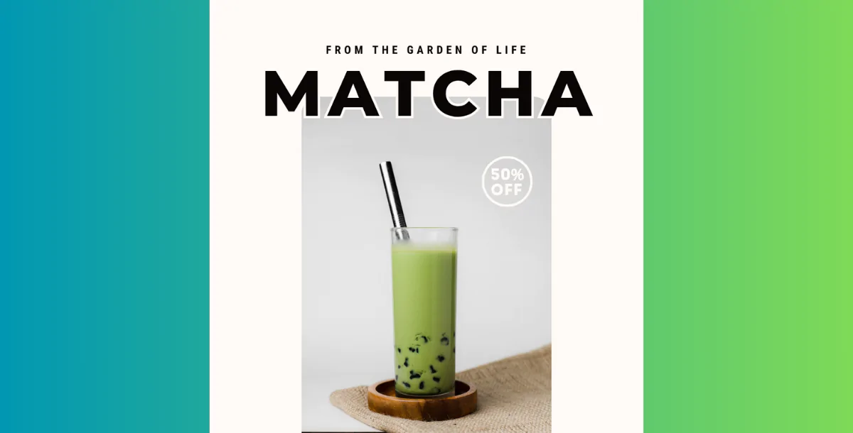 Matcha Drink – Minimal Café Promo Canva Template