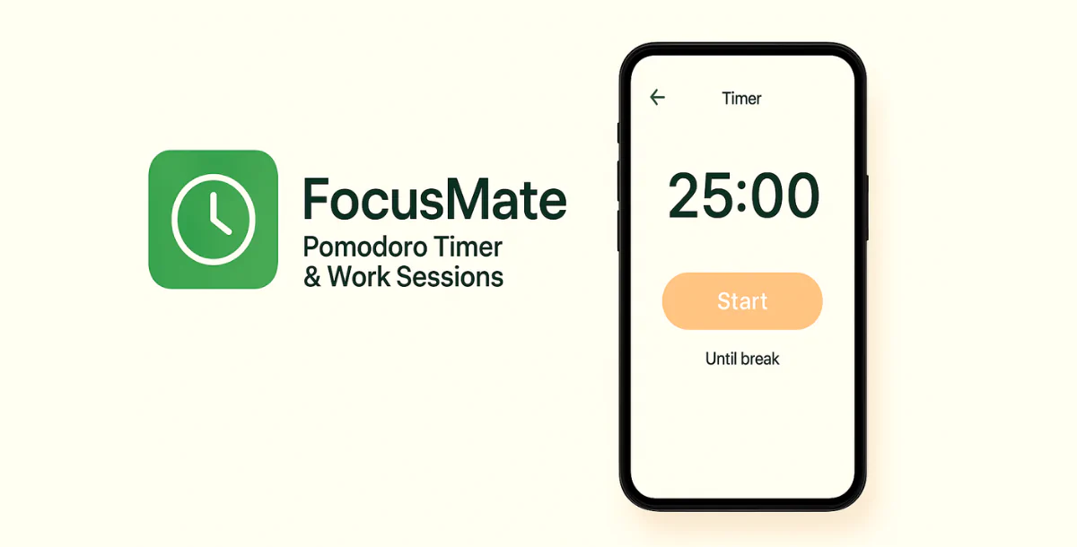 FocusMate – Pomodoro Timer & Work Sessions
