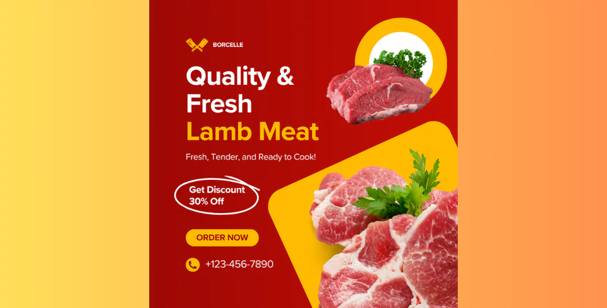 Fresh Lamb Meat – Butcher Shop Promo Canva Template