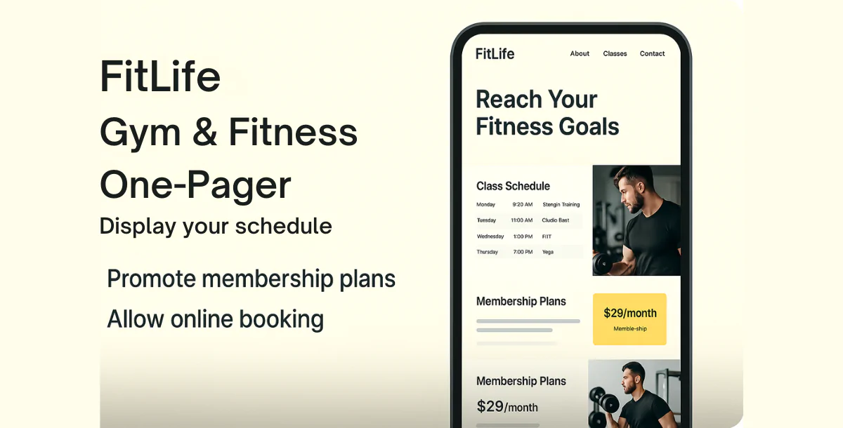 FitLife – Gym & Fitness One-Pager
