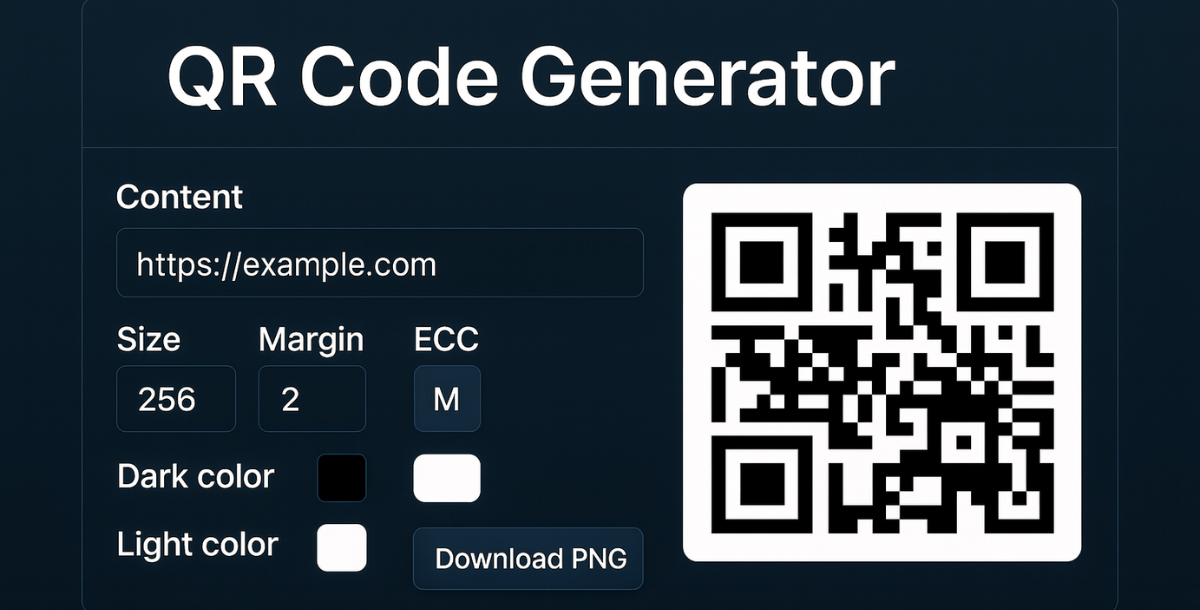 QR Code Generator – Ready-to-Use HTML/JS
